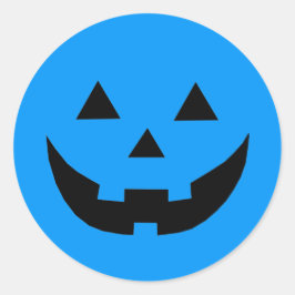 可愛いブルーパンプキンハロウィーンのカボチャのちょうちん自閉症意識 ラウンドシール