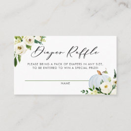 可愛いブルーパンプキンベビーシャワーおむつラッフルカード プレイスカード