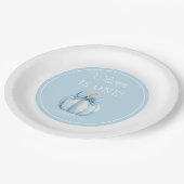 可愛いブルーパンプキンボーイ1歳の誕生日 ペーパープレート (アングル)