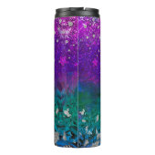 可愛いブルーパープルグラデーショングリッターモノグラム タンブラー (裏面)