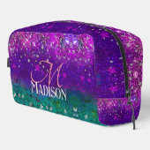 可愛いブルーパープルグラデーショングリッターモノグラム ドップキット (右コーナー)