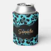 可愛いブルーヒョウ柄 缶クーラー (缶裏面)