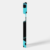 可愛いブルーヒョウ柄 iPhoneケース (右側面)