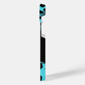 可愛いブルーヒョウ柄 iPhoneケース (左側面)