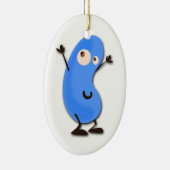 可愛いブルービーンモンスター セラミックオーナメント (右)