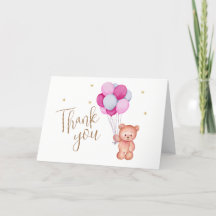 可愛いブルーピンクバルーンテディベア赤ちゃんシャワー