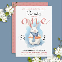 可愛いブルーピンクホワイトバニー最初の日水色