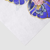 可愛いブルーピンク金ゴールド蝶フローラありがとう 薄葉紙 (詳細)