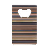 可愛いブルーブラウンストライプの クレジットカード栓抜き (裏面)