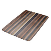 可愛いブルーブラウンストライプの バスマット (アングル)