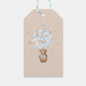 可愛いブルーブラウンベアバルーン誕生日ありがとう ギフトタグ (裏面)