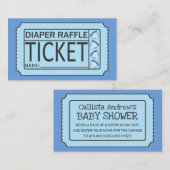 可愛いブルーブラックおむつベビーシャワーラッフルチケット 名刺 (正面/裏面)