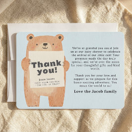 可愛いブルーベアベビーお知らせ 招待状