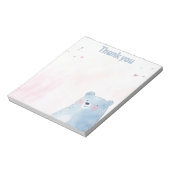 可愛いブルーベアーソフトパステル背景 ノートパッド (回転)