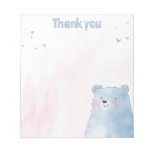 可愛いブルーベアーソフトパステル背景 ノートパッド (正面)