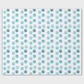 可愛いブルーベビーゾウ足跡ウォーターカラー ラッピングペーパー (フラット)