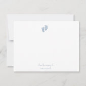 可愛いブルーベビーフットプリント少年子供部屋 サンキューカード (正面)