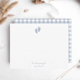 可愛いブルーベビーフットプリント少年子供部屋 サンキューカード