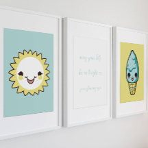 可愛いブルーベビー引用文子供部屋ポスター