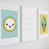 可愛いブルーベビー引用文子供部屋ポスター ポスター