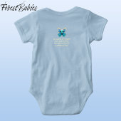 可愛いブルーベビー蝶の動物マンガグラフィック ベビーボディスーツ