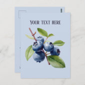 可愛いブルーベリーにメッセージのフルーツを追加 ポストカード (正面/裏面)