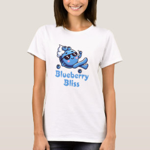 可愛いブルーベリー:おもしろいフルーツアート Tシャツ