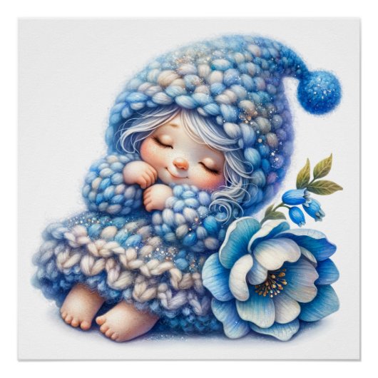 可愛いブルーベル妖精のポスター ポスター (正面)