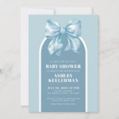 可愛いブルーボウボーイ赤ちゃんシャワー 招待状 (正面)