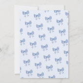 可愛いブルーボウリボン男の子ベイビーシャワー 招待状 (裏面)