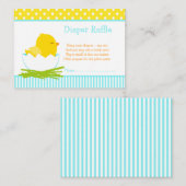 可愛いブルーボーイシックおむつラッフル エンクロージャーカード (正面/裏面)