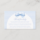 可愛いブルーボーホボウ弓アーチ本男の赤ちゃんシャワー エンクロージャーカード (正面)