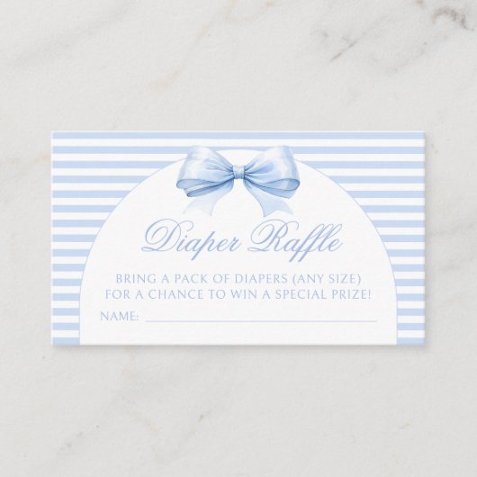 可愛いブルーボーホボウ男の赤ちゃんシャワーおむつラッフル エンクロージャーカード (正面)