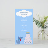 可愛いブルーマンガドッグ&お誕生日ケーキ招待状 (スタンド正面)