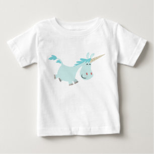 可愛いブルーマンユニコーンベビーTシャツ ベビーTシャツ
