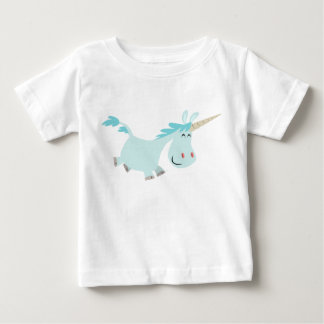 可愛いブルーマンユニコーンベビーTシャツ ベビーTシャツ