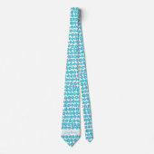 可愛いブルーミニマルデイジーパターンフローラ名 ネクタイ (正面)