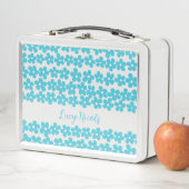 可愛いブルーミニマルデイジーパターンフローラ名 メタルランチボックス (インサイチュ)