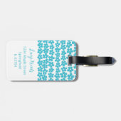 可愛いブルーミニマルデイジーパターンフローラ名 ラゲッジタグ (裏面横)