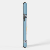 可愛いブルーモダンチャウチャウパピードッグアート iPhoneケース (右側面)