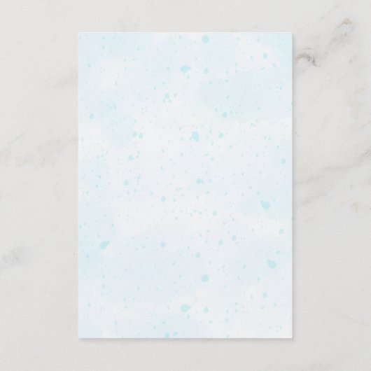 可愛いブルーモバイルクリブベビーコットおむつラッフル エンクロージャーカード (裏面)