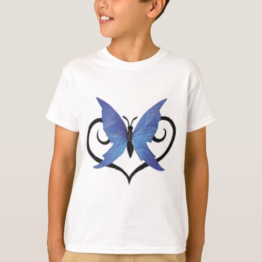 可愛いブルーラブチョウ Tシャツ (正面)