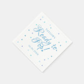 可愛いブルーラブハート準備ができてポップ・アートの男の赤ちゃんシャワー スタンダードカクテルナプキン (角)