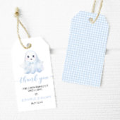 可愛いブルーリトルブボウ男の赤ちゃんシャワーサンキュー ギフトタグ