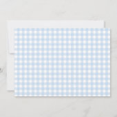 可愛いブルーリボン男の赤ちゃんシャワー写真 招待状 (裏面)