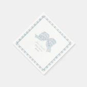 可愛いブルーリボン赤ちゃんシャワー スタンダードカクテルナプキン (角)