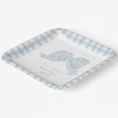 可愛いブルーリボン赤ちゃんシャワー ペーパープレート (傾斜あり)