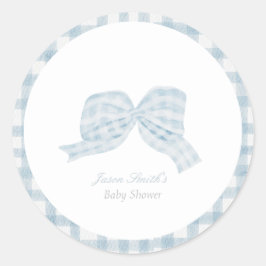 可愛いブルーリボン赤ちゃんシャワー ラウンドシール