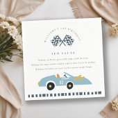 可愛いブルーレースカーキッズ任意の年齢誕生日おもしろい事実 スタンダードカクテルナプキン