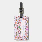 可愛いブルーロマンチックなホリデークリスマスオーナメント ラゲッジタグ (正面縦)